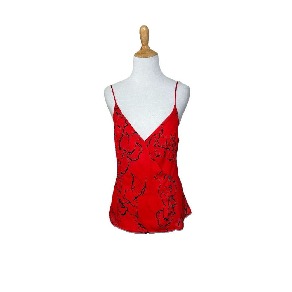 ASTR The Label Camisole Tank Top Spaghetti Strap Red Black Sz M Womens